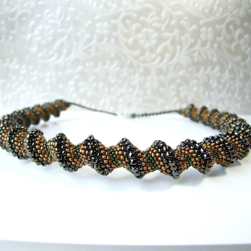 glass seed bead necklace - handmade jewelry