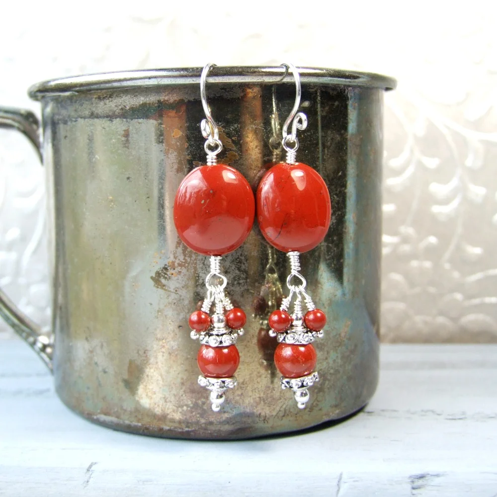 Red Jasper Dangle Earrings