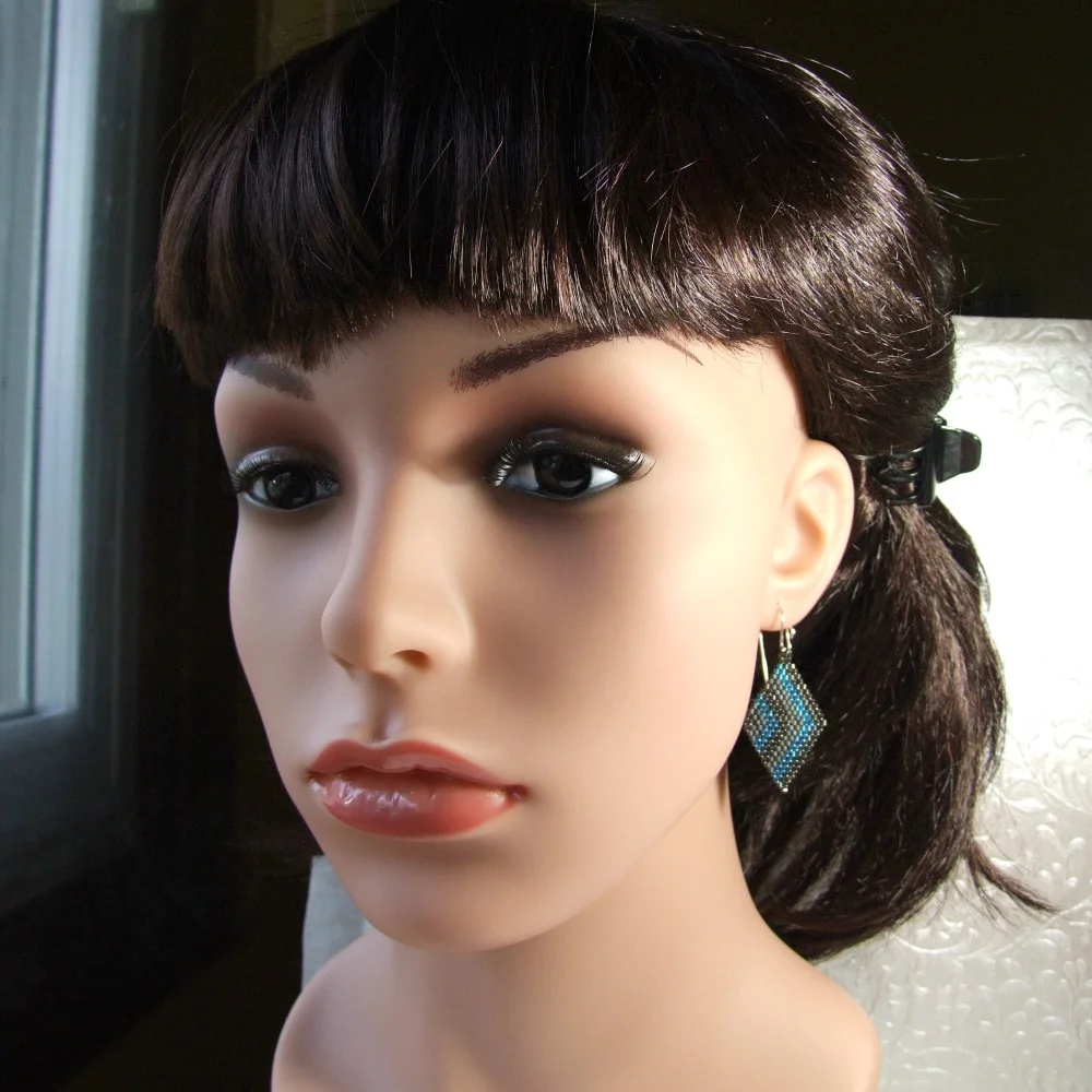 glass seed bead diamond earrings