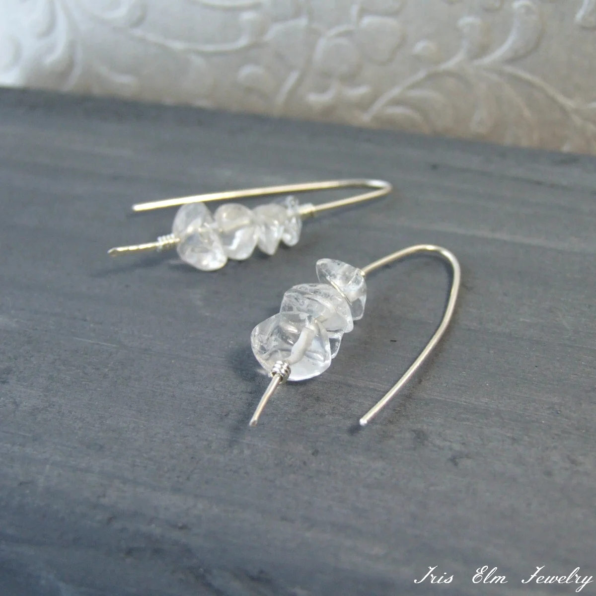Sterling Quartz Crystal Threader Earrings