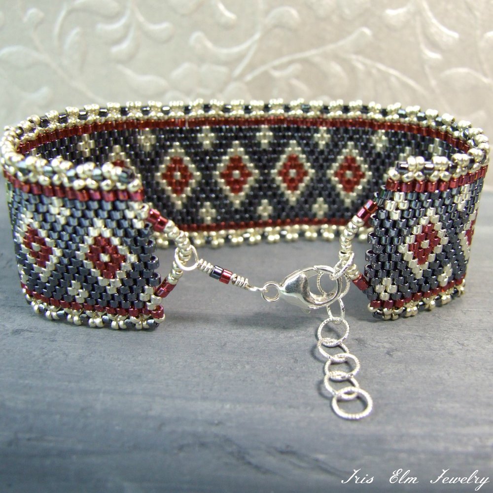 Black and Blue Boho Woven Bead Bracelet - Iris Elm Jewelry & Soap