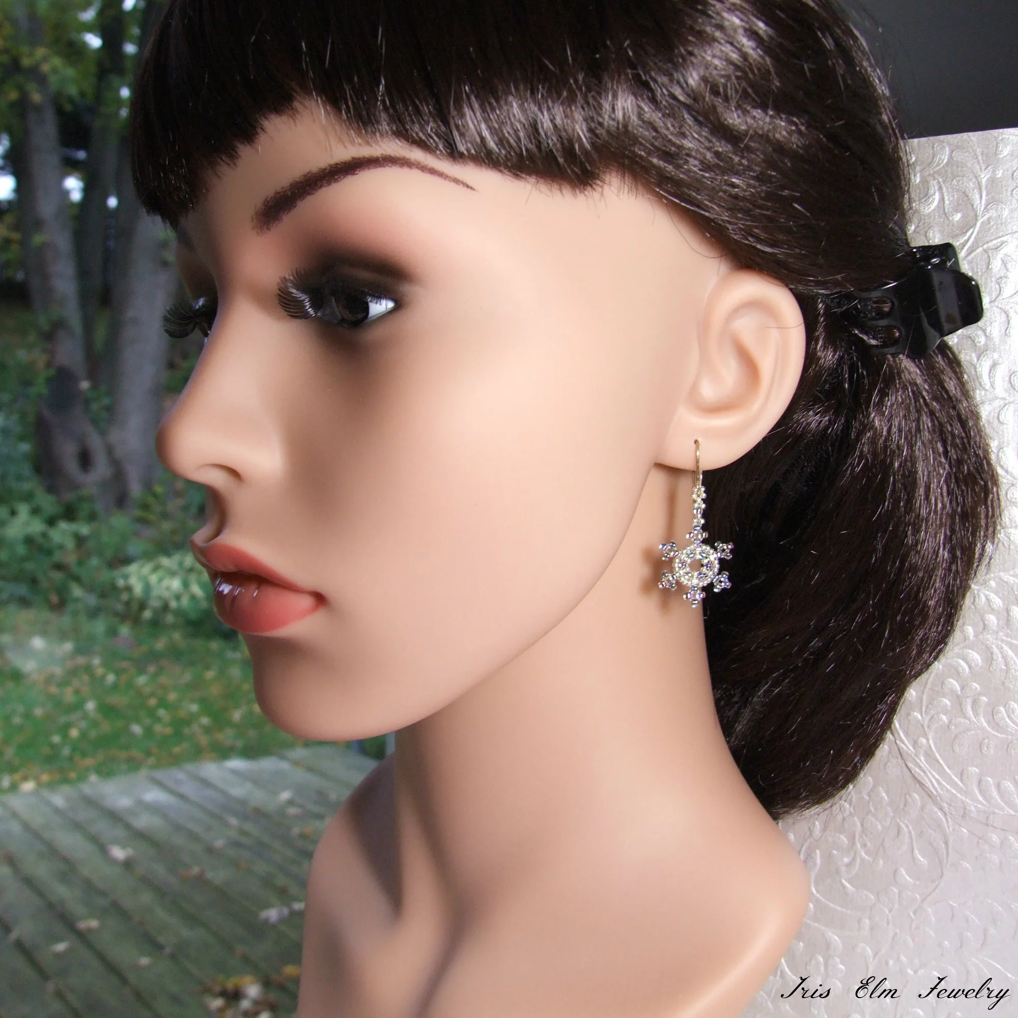 lightweight beaded earrings iridescent glass jewelry