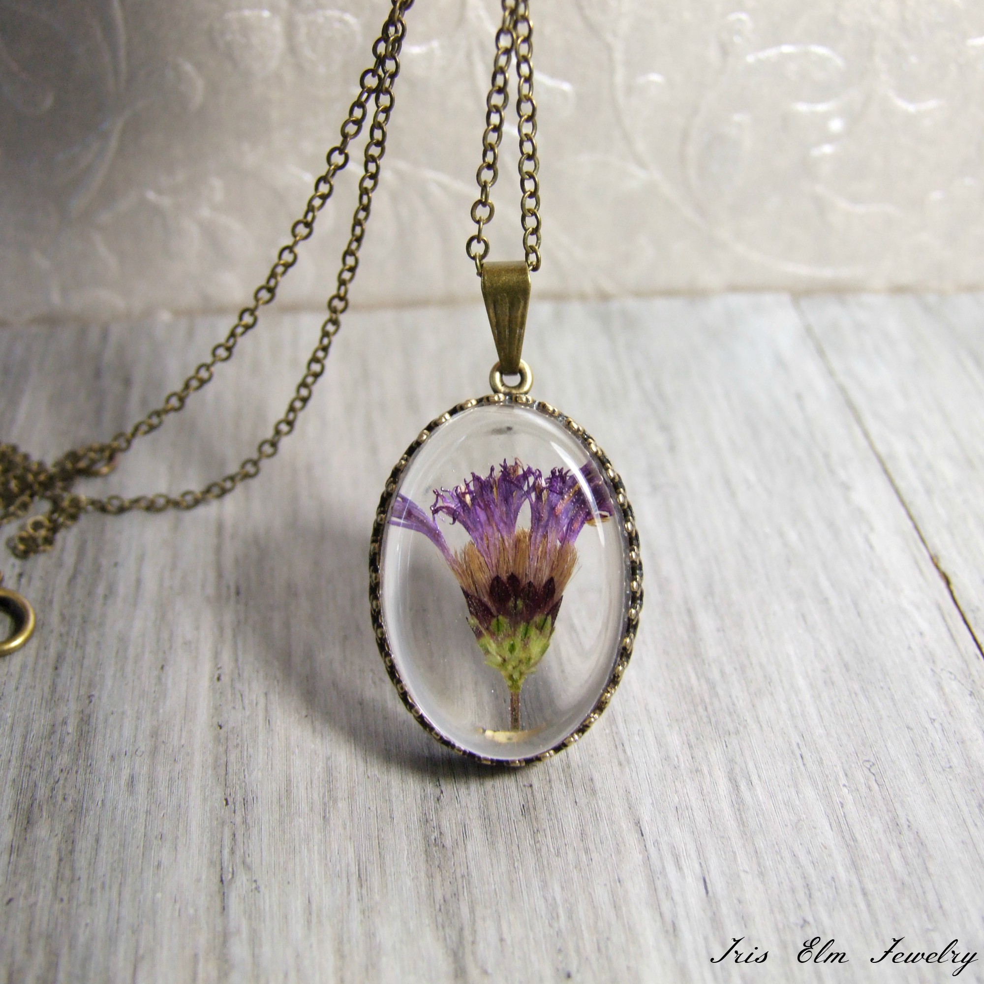 Purple Minnesota Wildflower Pendant Necklace