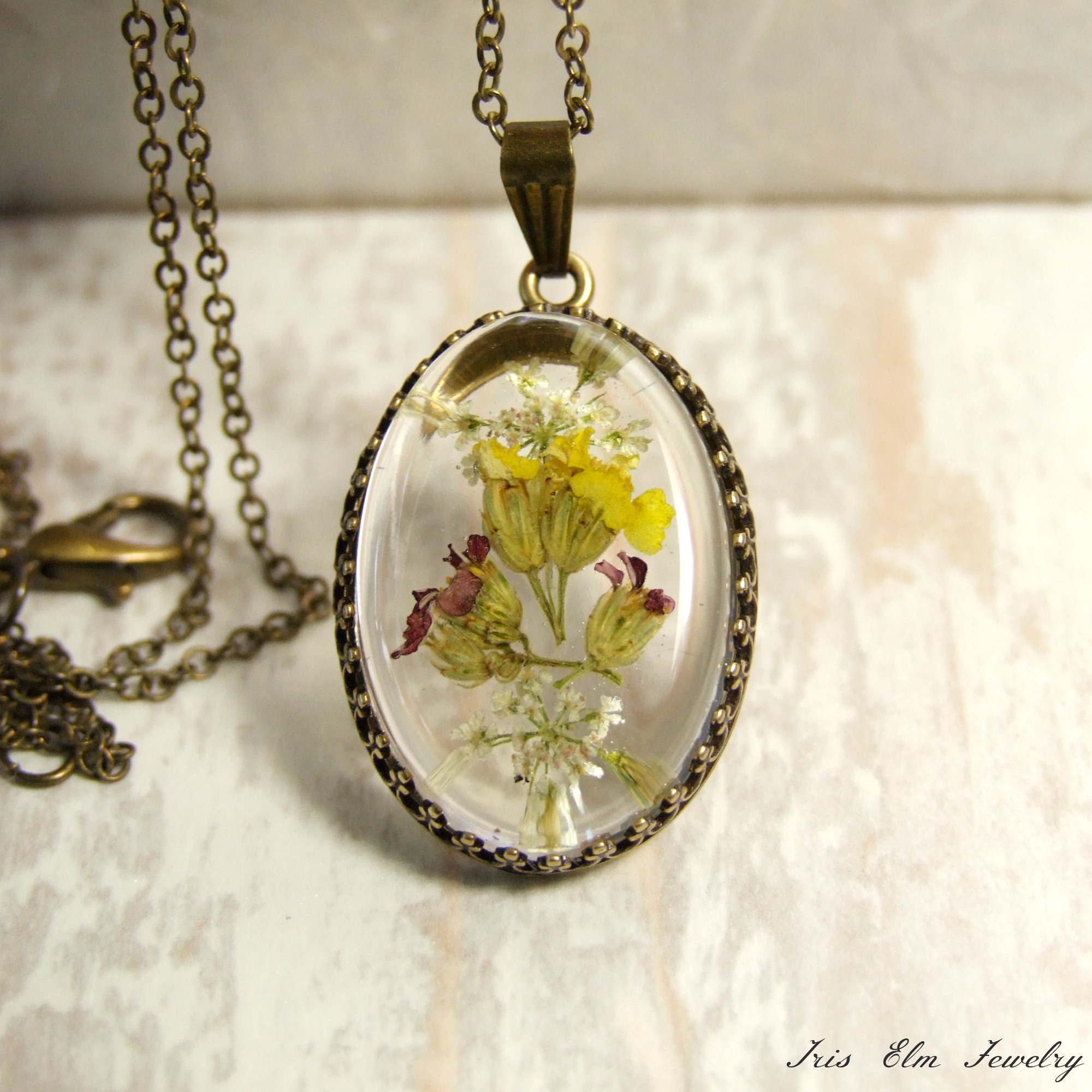 Resin Wildflower Necklace