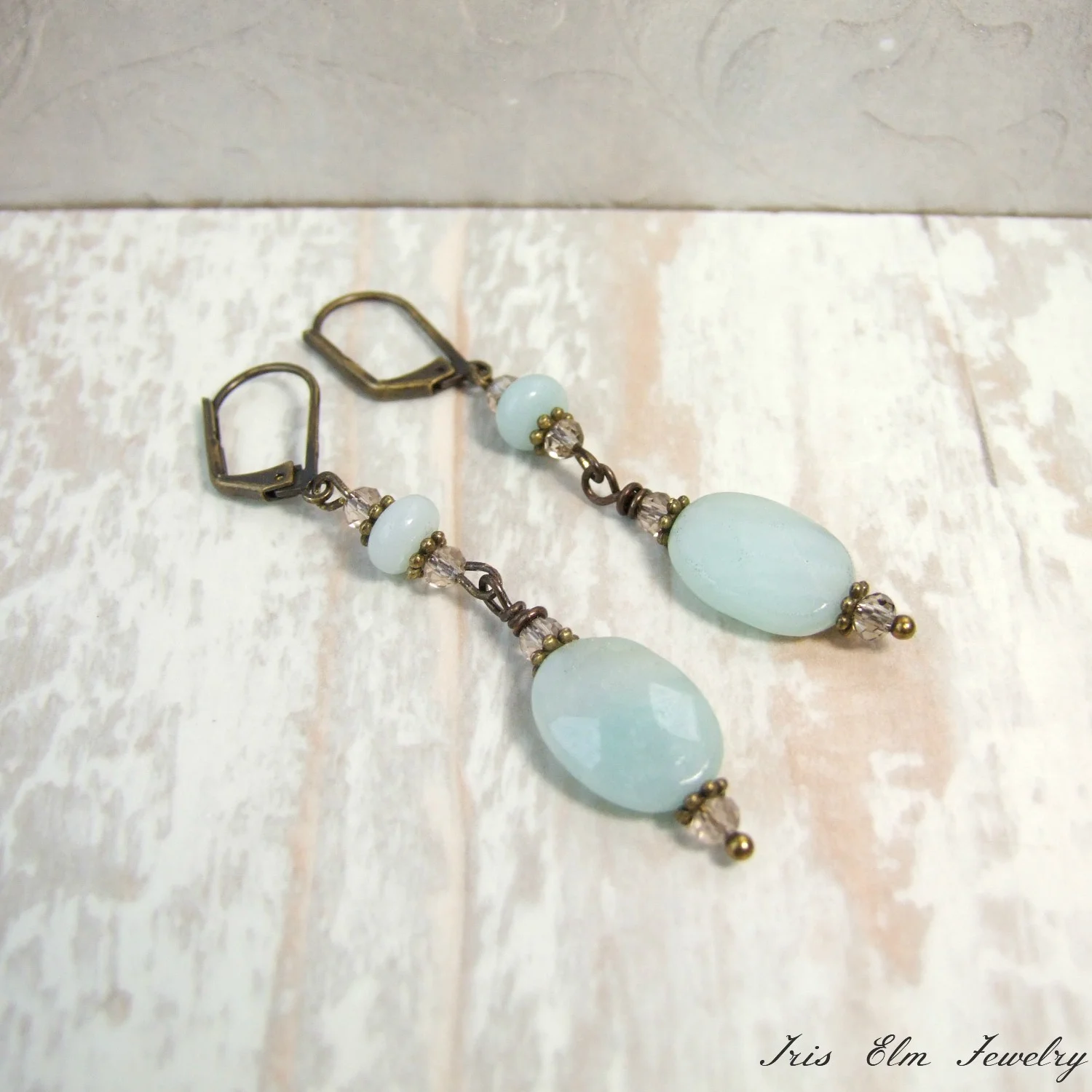Amazonite Vintage Style Dangle Earrings