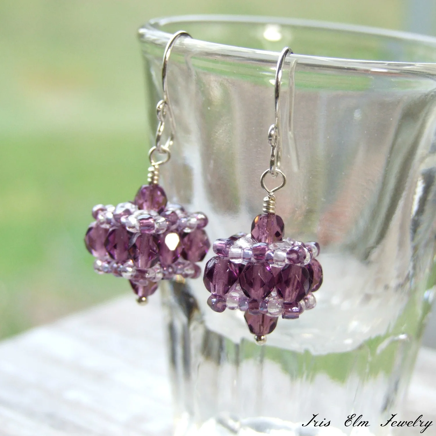 Edwardian Style Czech Glass Beadwork Small Drop Earrings