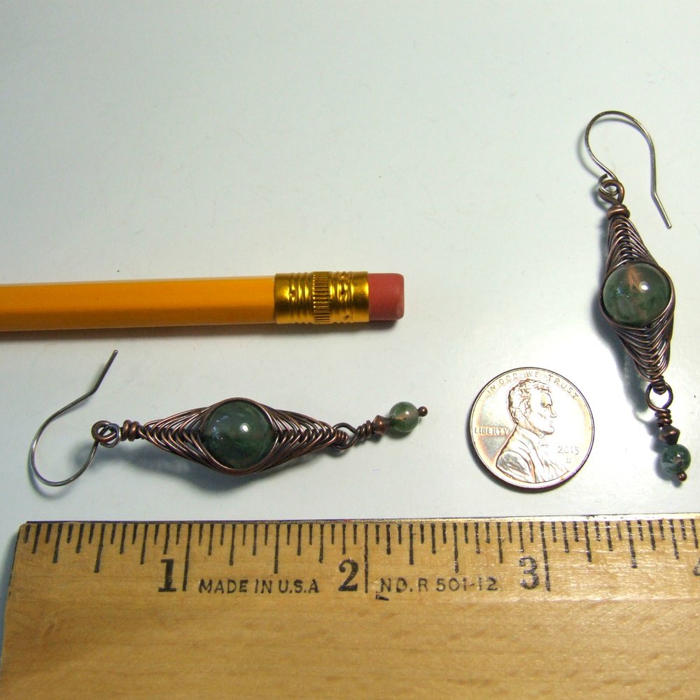 Hemp Cord Wrapped Dangle Earrings