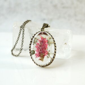 Dainty Pink Crystal Flower Charm Necklace