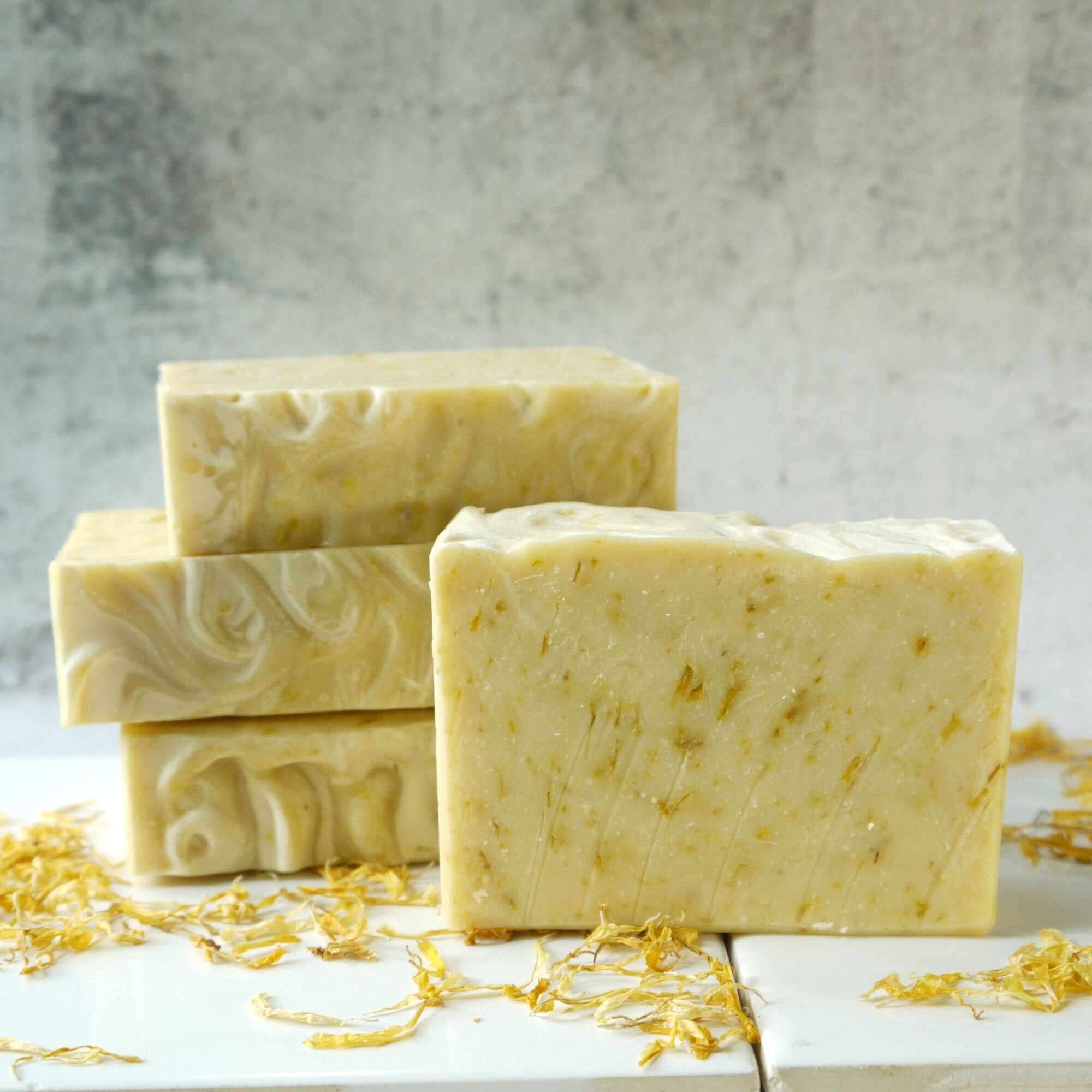 orange calendula vegan bar soap cold process