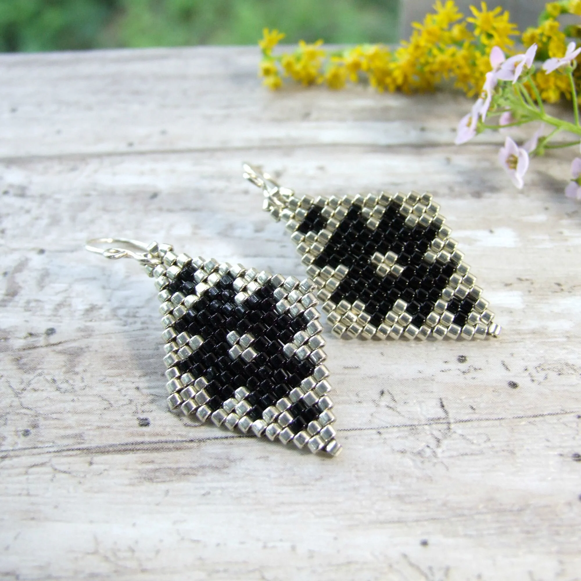 artisan handmade seed bead earrings for women