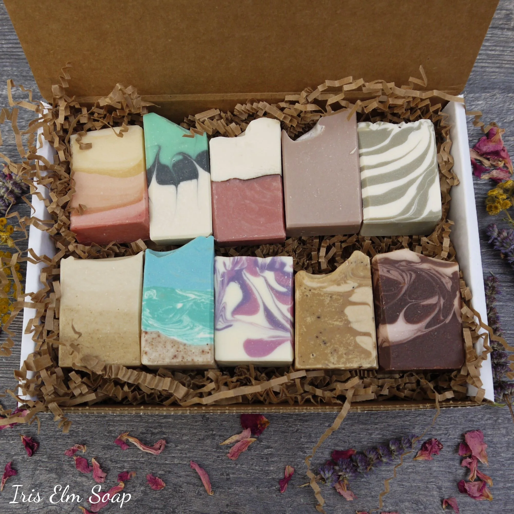 Handmade Cold Process Soap Gift Set - Ten Half-Size Bars