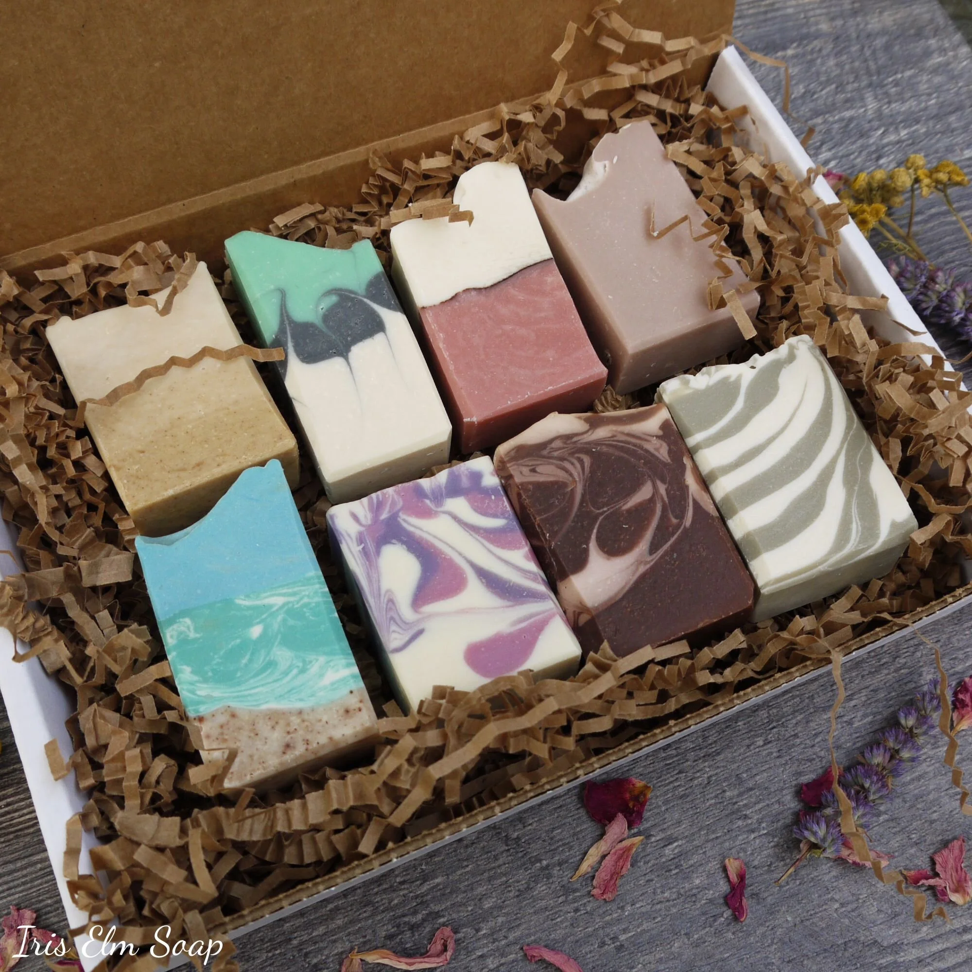 Handmade Palm Free Vegan Soap Gift Box - Eight Half-Size Bars