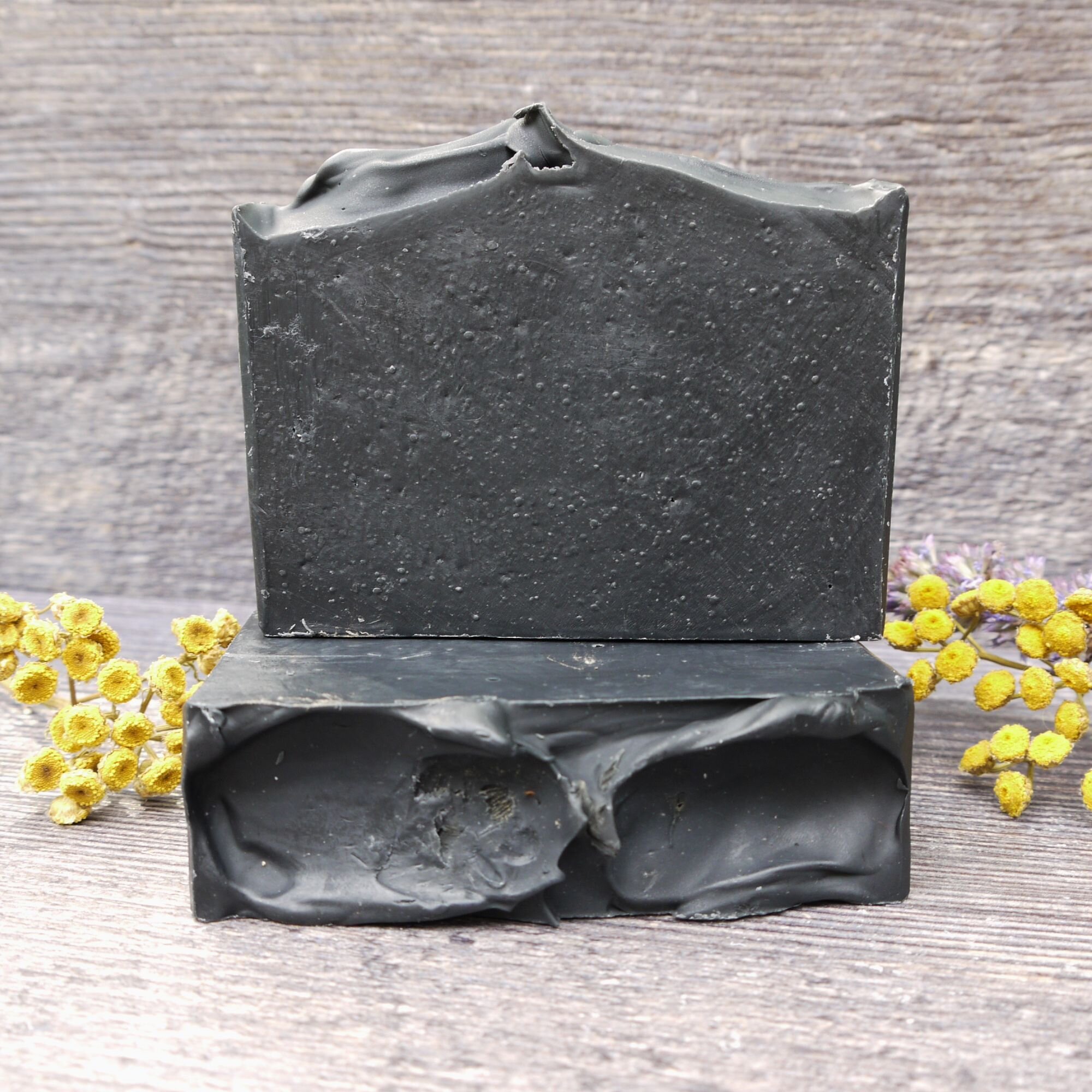 Lemongrass and Lavender Essential Oil Activated Charcoal Black Soap
