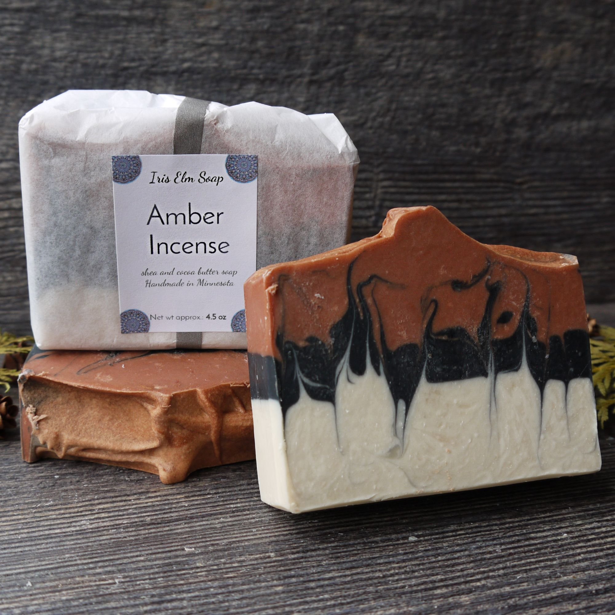 Amber and Incense Scented Shea Butter Handmade Soap