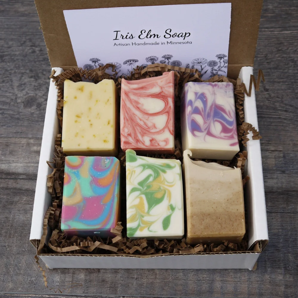 水果香味手工纯素香皂礼品套装 - 六块半