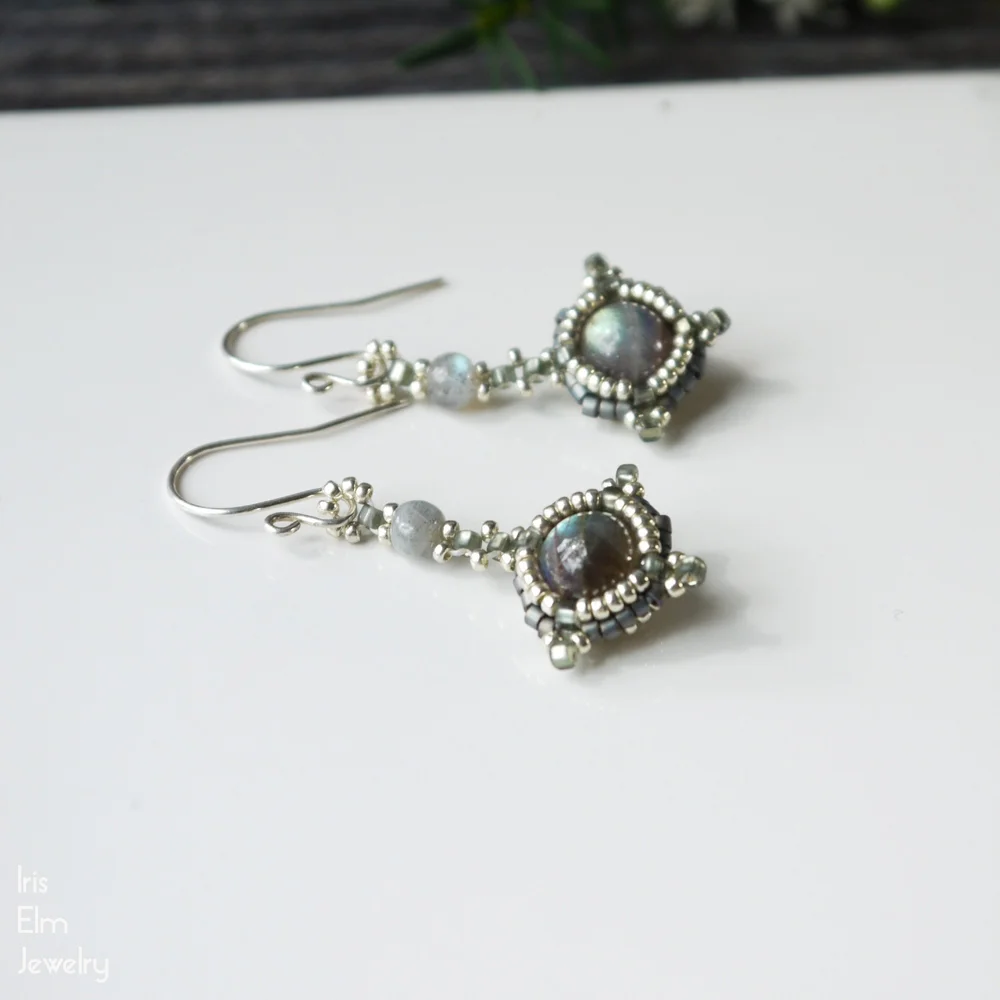 拉长石吊坠耳环