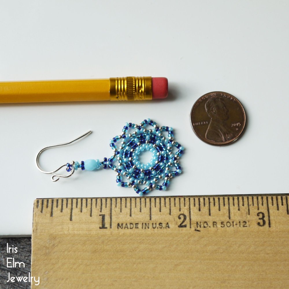 Topaz Brown Autumn Leaf Glass Seed Bead Earrings - Iris Elm Jewelry & Soap