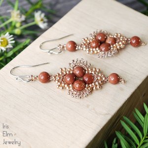 Vintage Bohemia Drop Earrings with Colored Beads Copper Suspension
