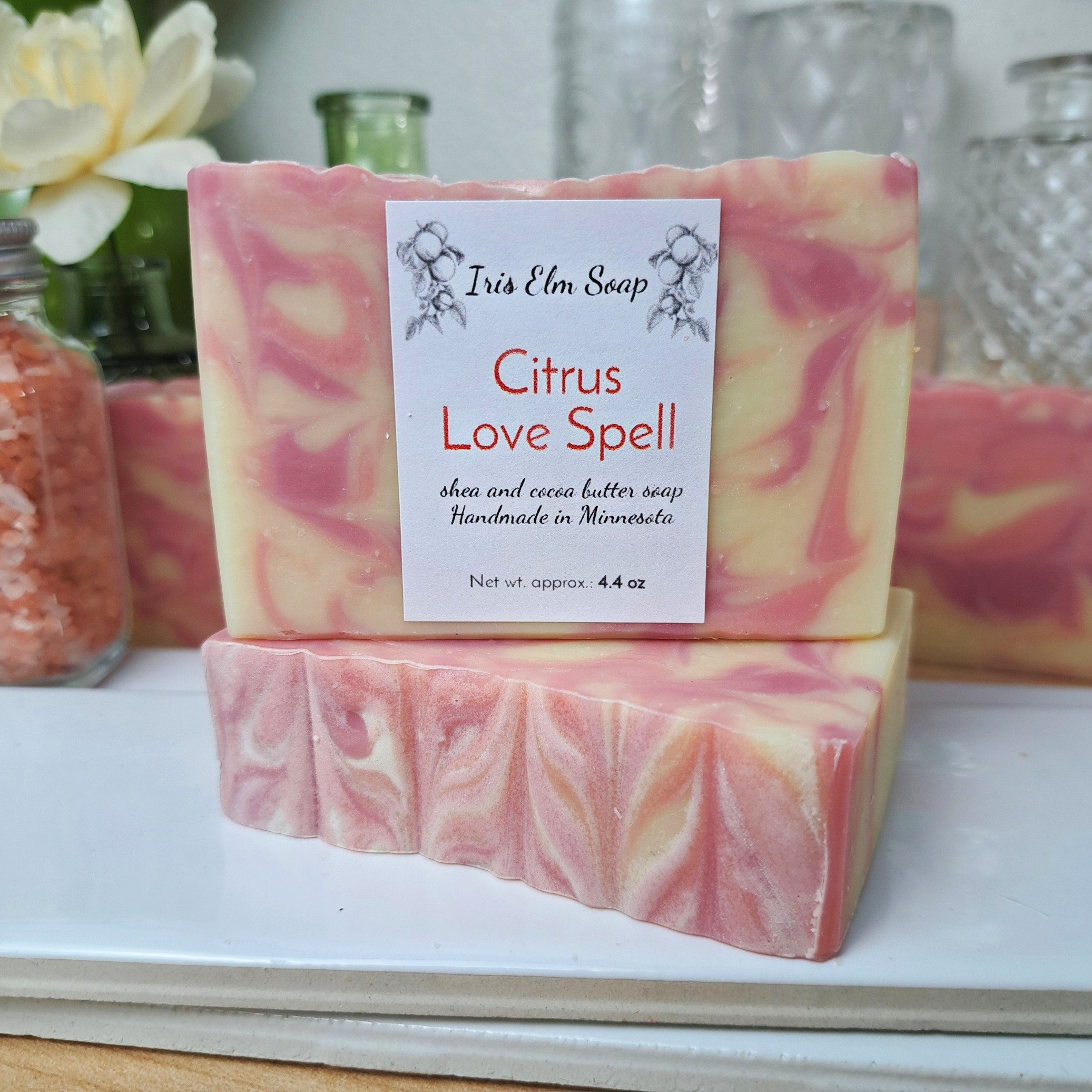 Citrus Love Spell Handmade Cold Process Soap vegan Iris Elm soap