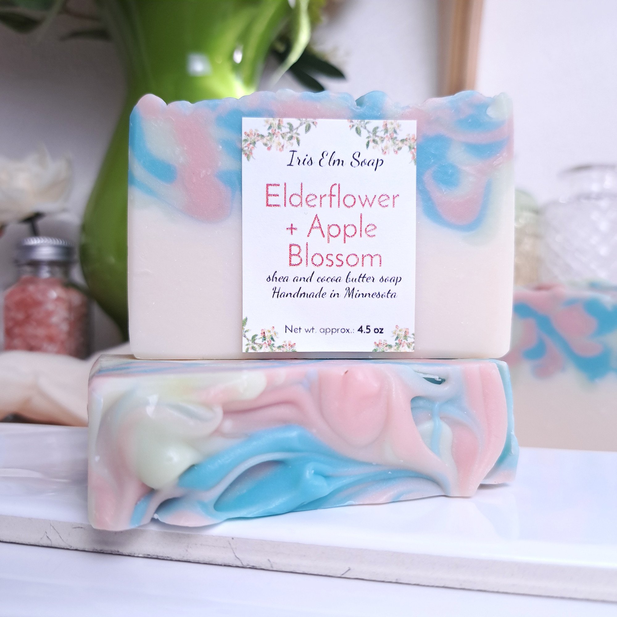 Elderflower and Apple Blossom Handmade Soap - Iris Elm - vegan palm free