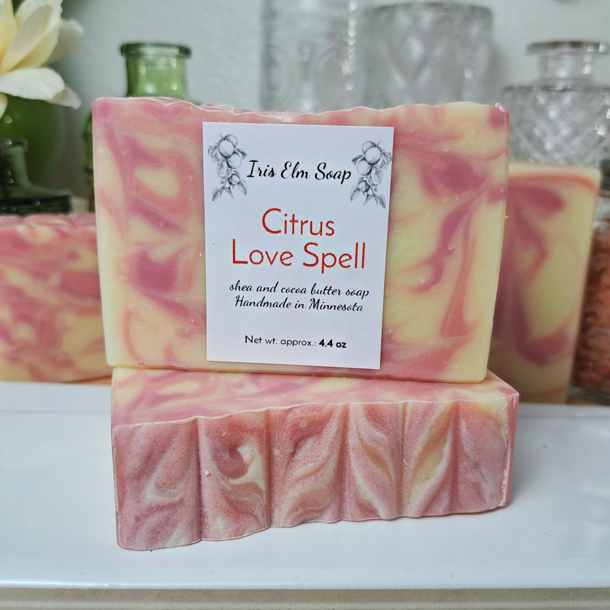 Citrus Love Spell Handmade Cold Process Soap vegan Iris Elm soap