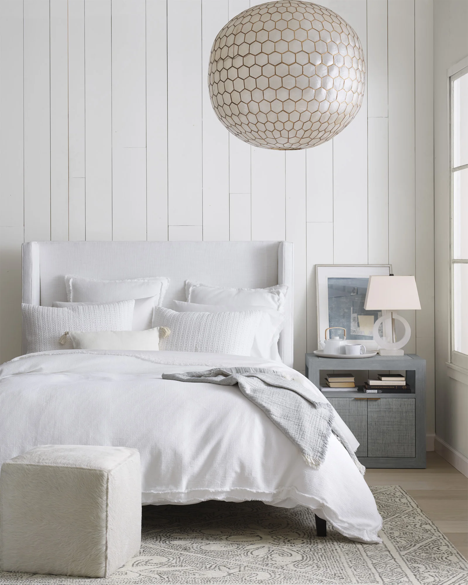 Serena & Lily’s Ring Table Lamp in Alabaster.