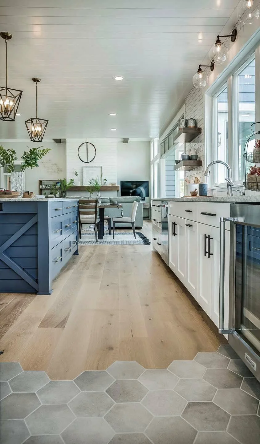 Mixed floor materials, an application that is gaining traction. Source: CVI Design (US).