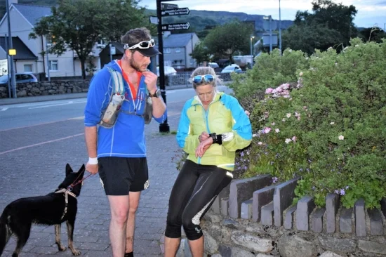 The finish in Llanberis, trying to work out what time it was! Photo by Forest Bethell