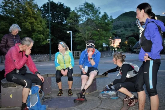 Relief at the finish. Just before the fish & chips arrived! Photo by Forest Bethell