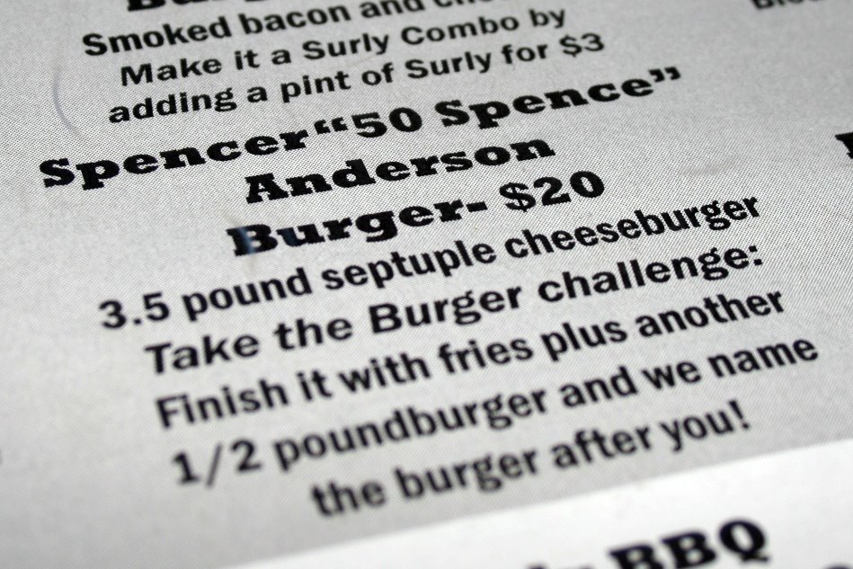 The burger was 2.5 pounds when I first decided to make the attempt. It was beaten (and increased) twice in the interim.