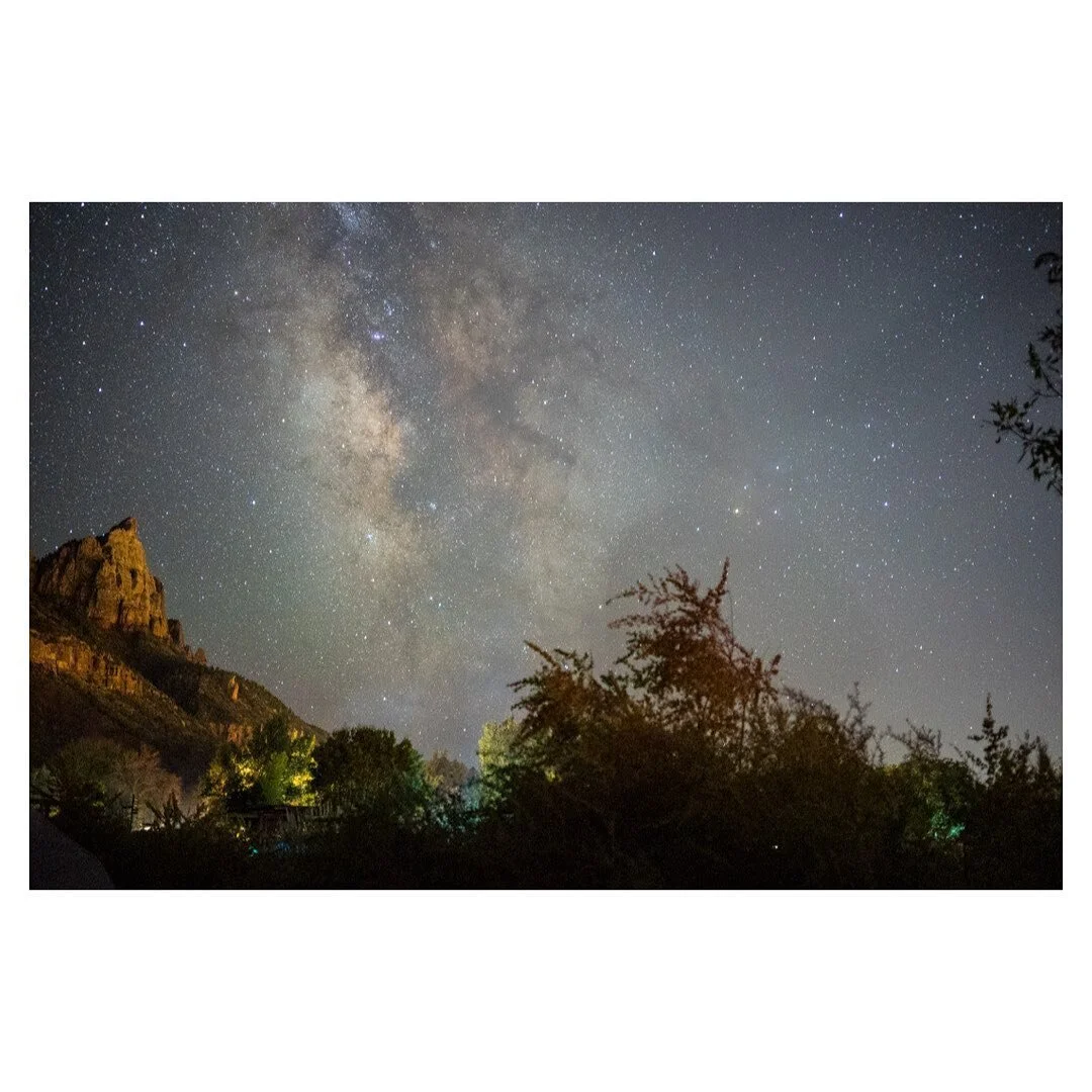 No tripod, no problem. Stuff the camera between some rope bags and prop it with a rock. 
Zion, September 2023. 🏜️