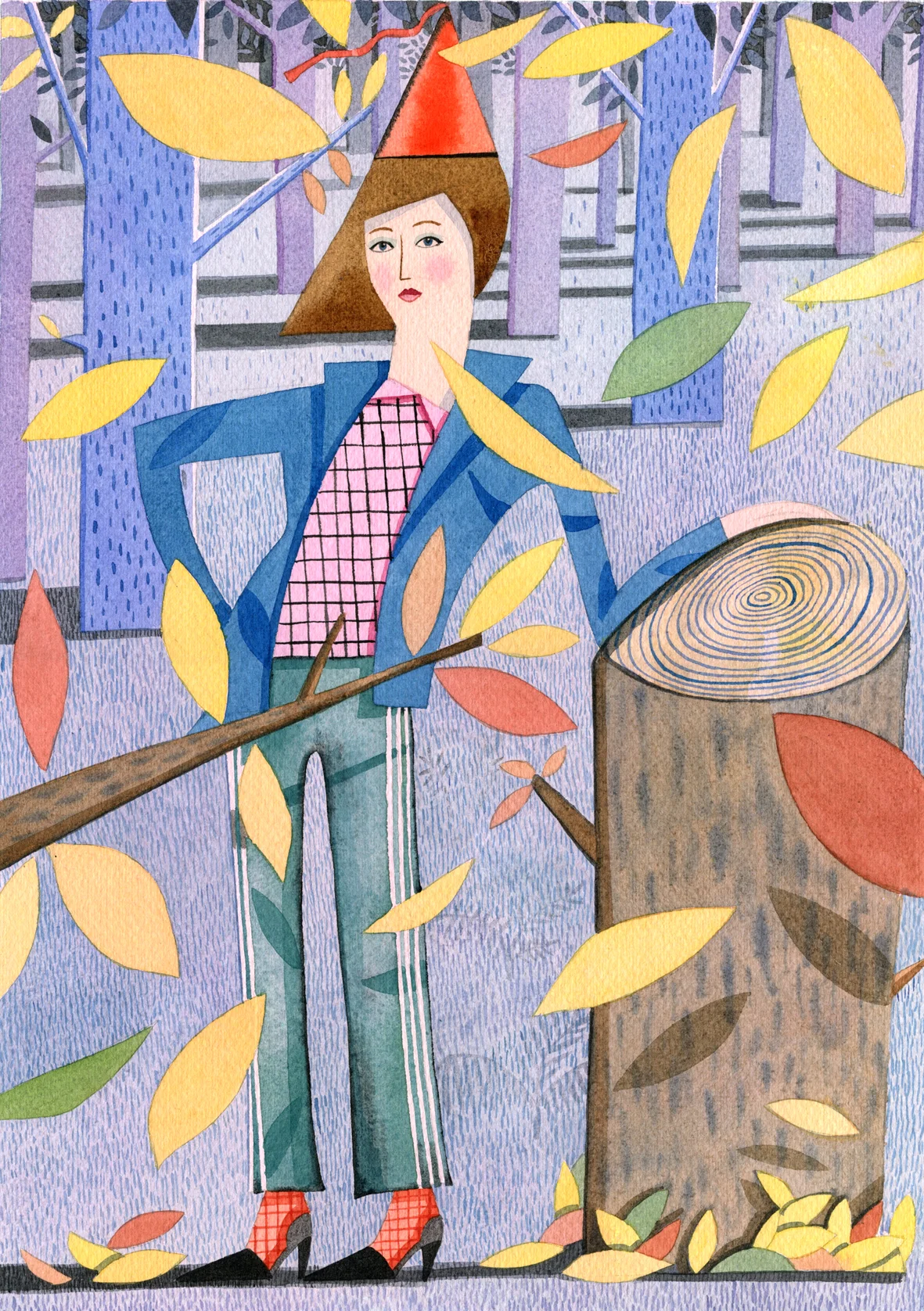 Girl With Leaves
