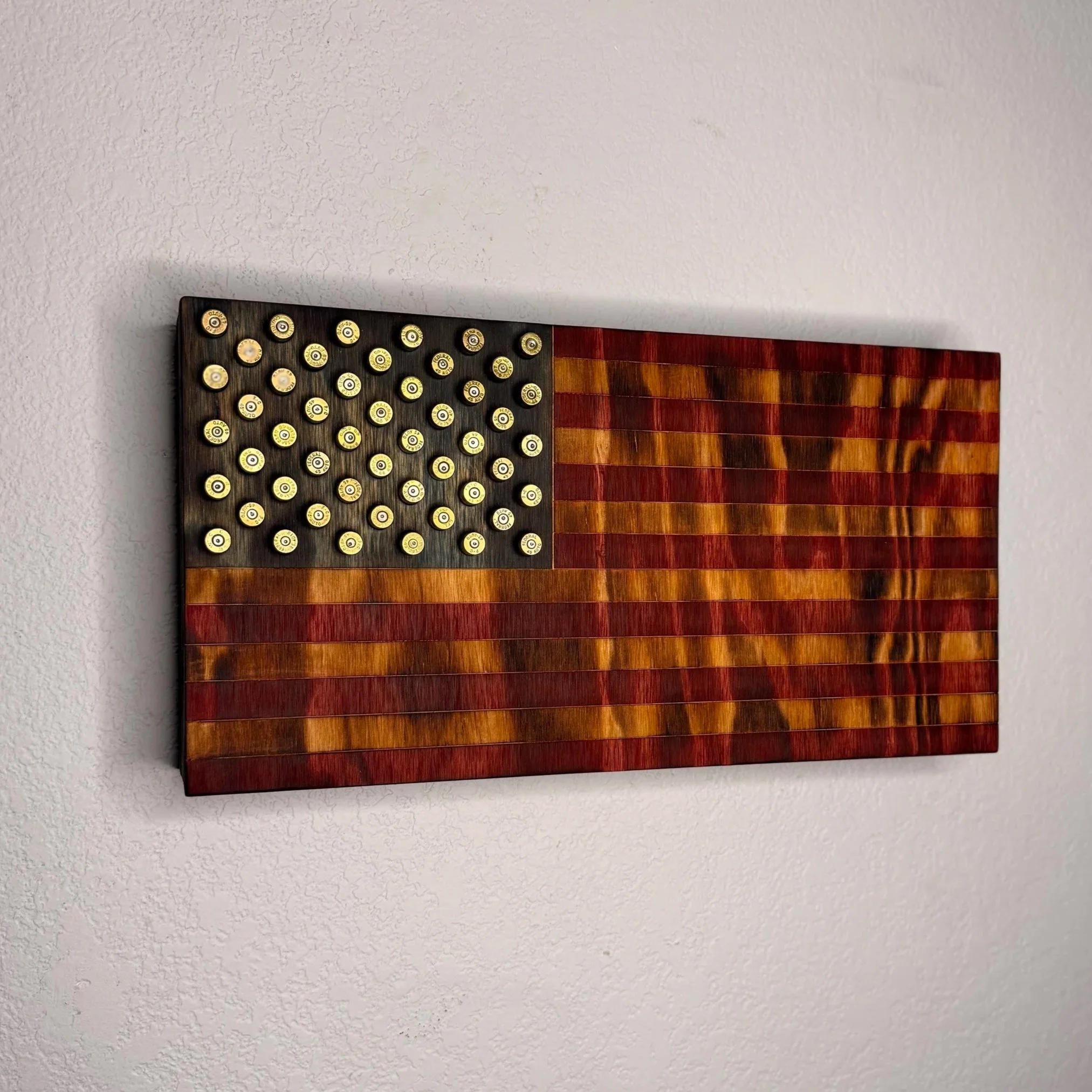 Midsize American Flag Concealment Cabinet with Bullet Stars