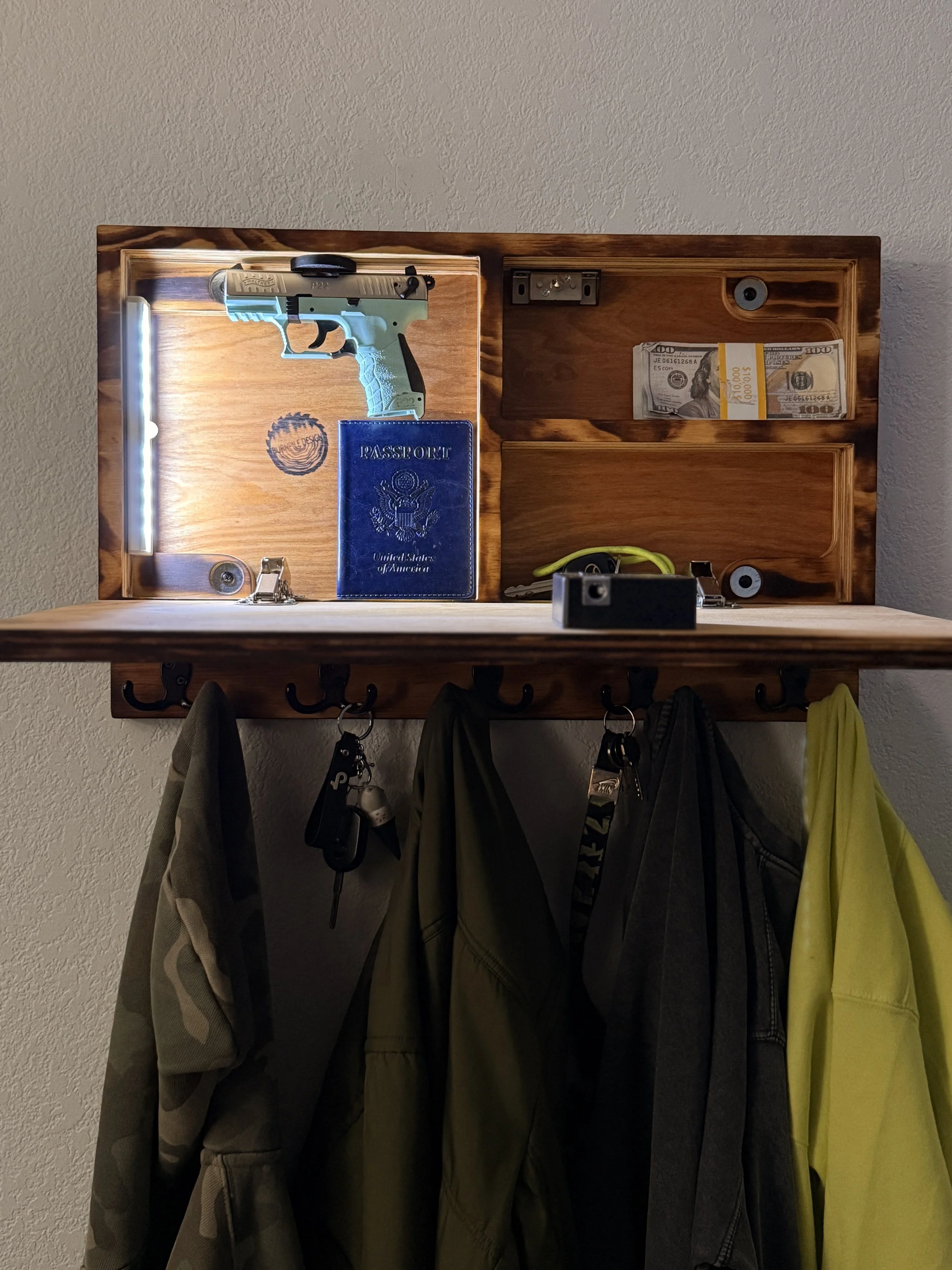 American Flag Concealment Coat Rack