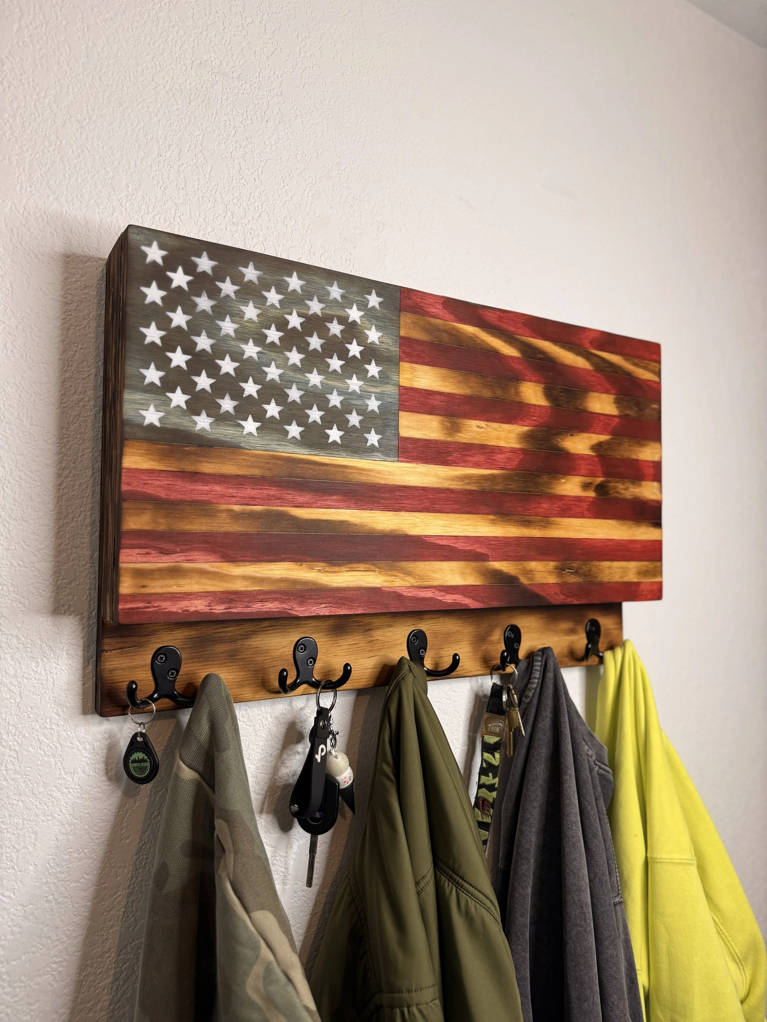 American Flag Concealment Coat Rack