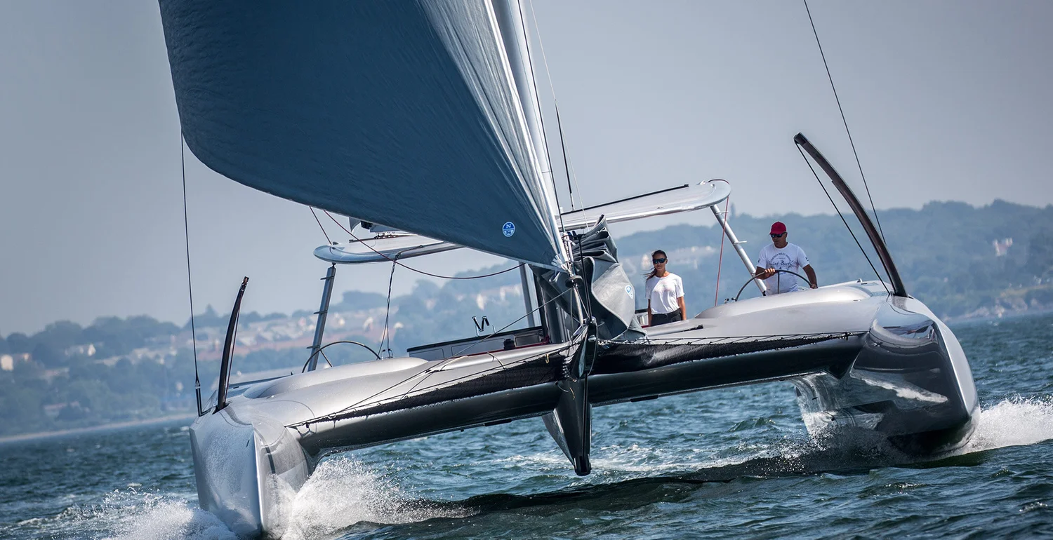 Eagle Class 53 foiling with crew aboard