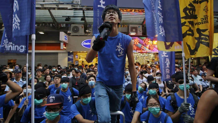 Protests in Hong Kong in 2015 that led to Germany granting asylum to two young activists © AP