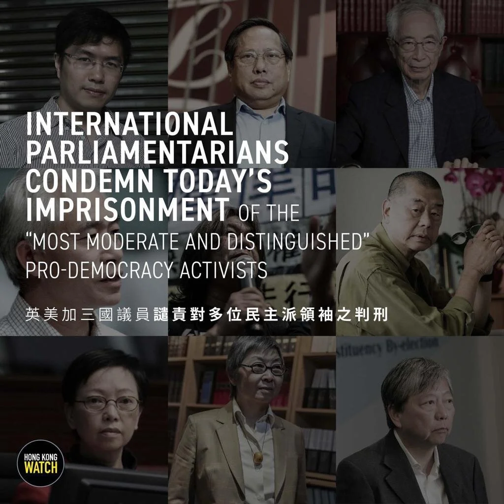 International parliamentarians condemn today’s sentencing and imprisonment of the ‘most moderate and distinguished’ pro-democracy activists