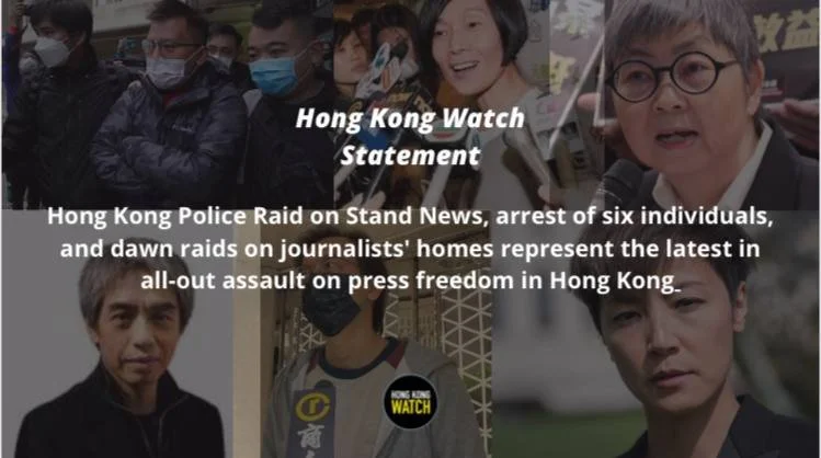 Hong Kong Police Raid on StandNews, arrest of six individuals, and dawn raids on journalists’ homes represent the latest in an all-out assault on press freedom in Hong Kong