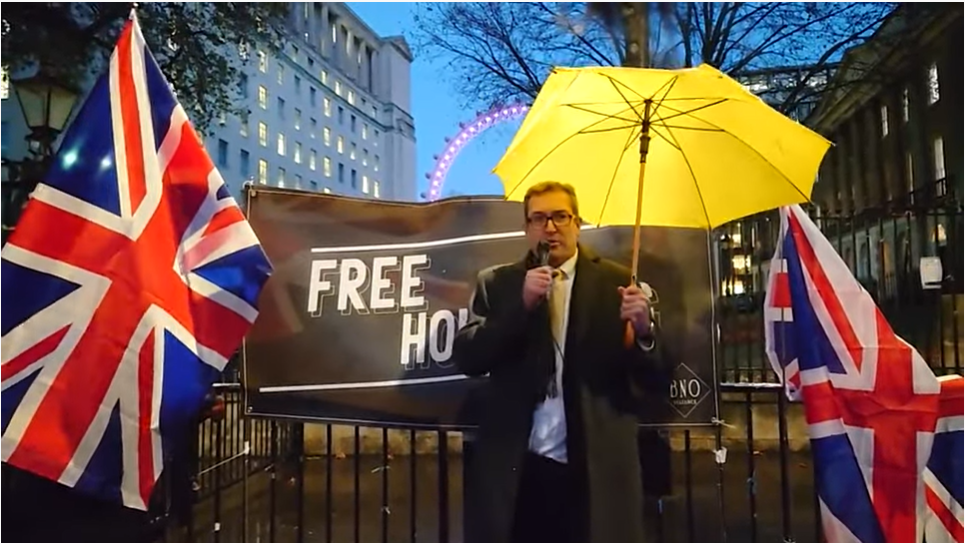 Hong Kong Watch CEO Benedict Rogers attends rally to support BNO Scheme amendment