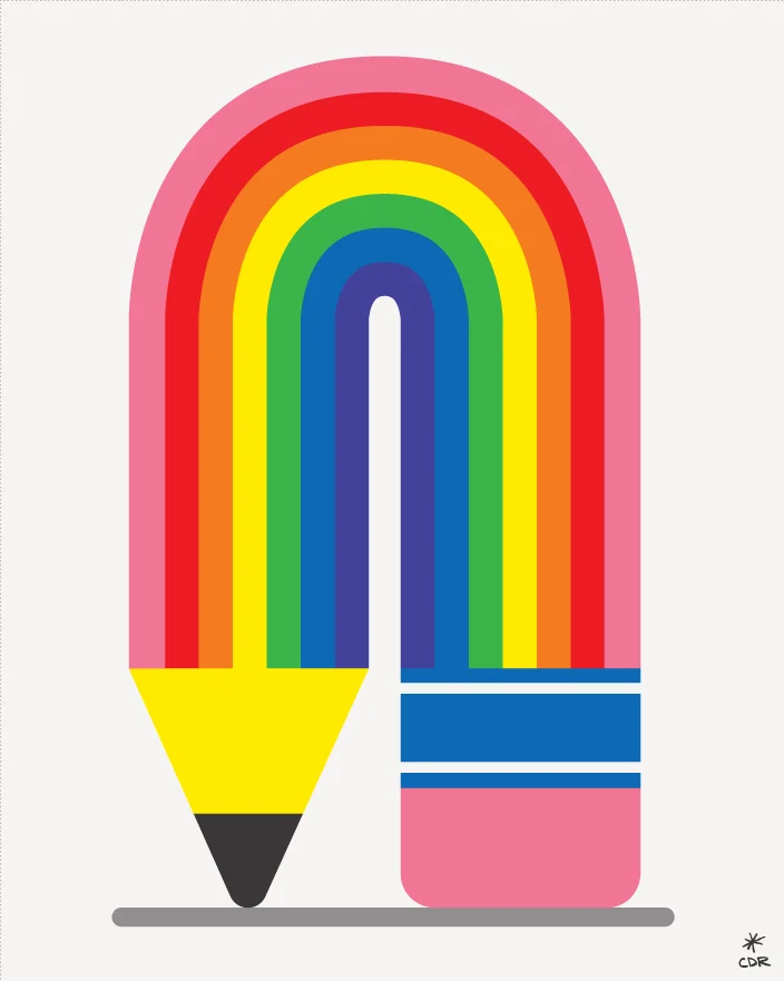 Creative Rainbow Pencil Art Print by CDR