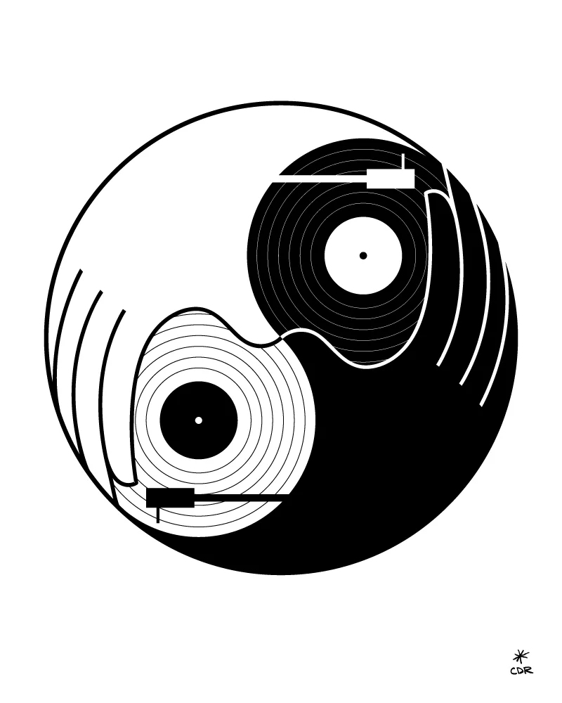 Tao Of The DJ Yin Yang Music Mindfulness Zen Meditation Audiophile Art Print by CDR