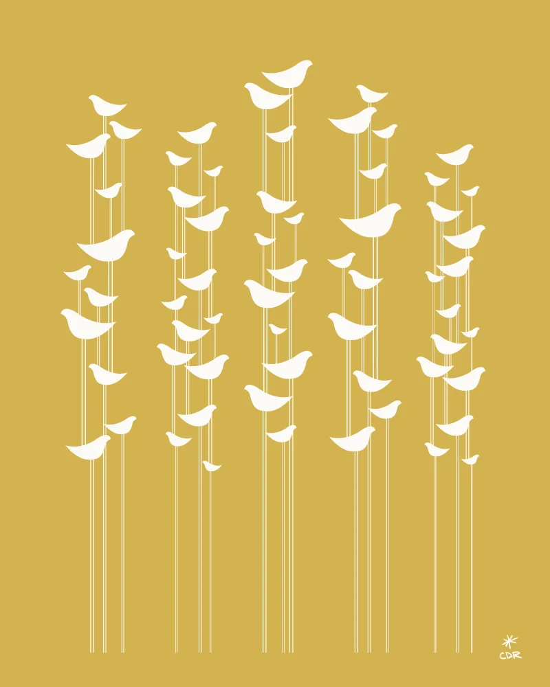 Mid Century Birds Art Print by CDR