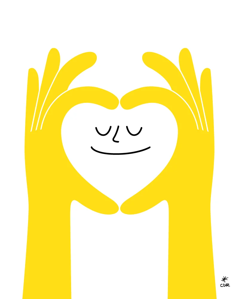 Heart In Hands - Yellow - Print