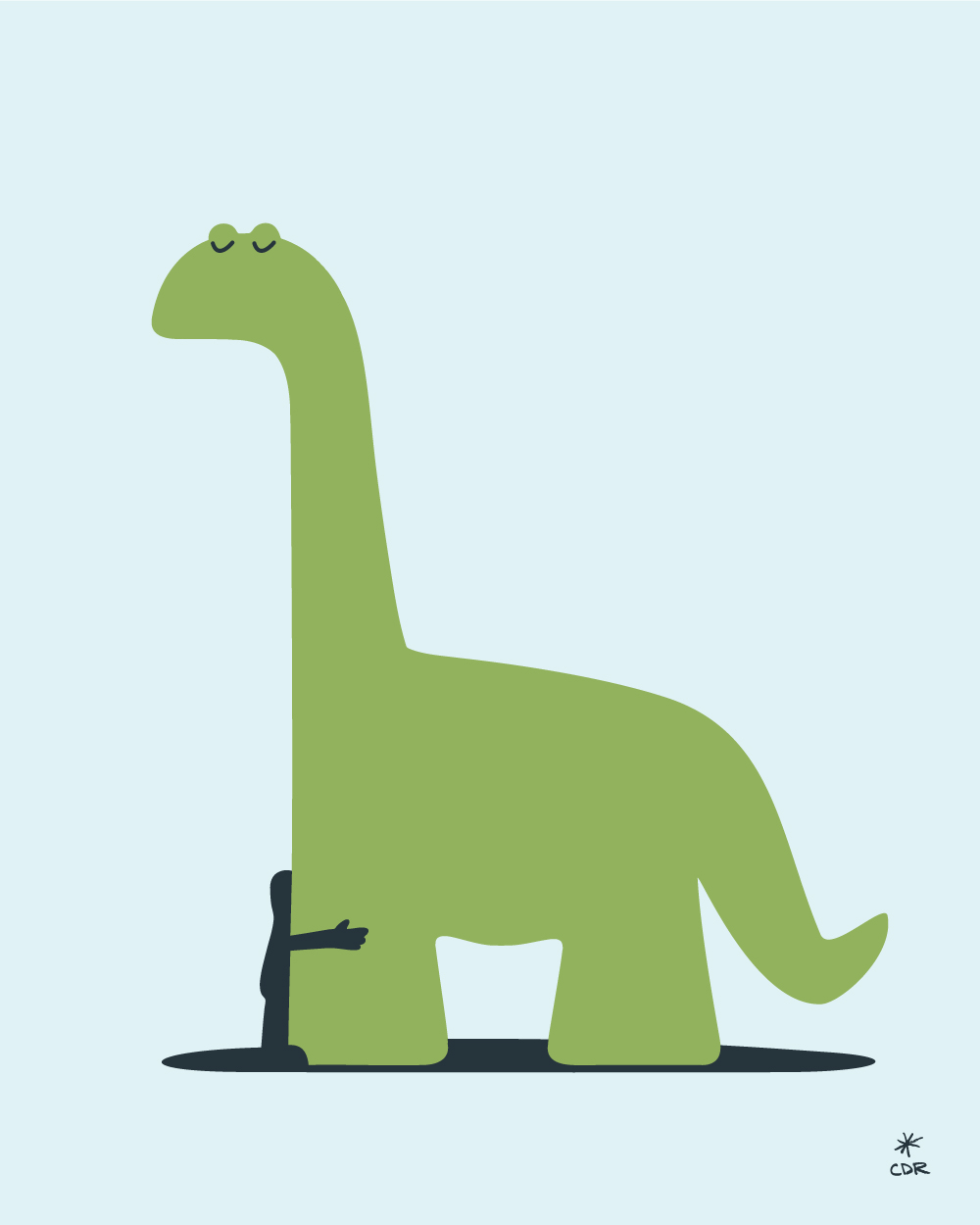 Dinosaur Friends Peace &amp; Love Art Print by CDR