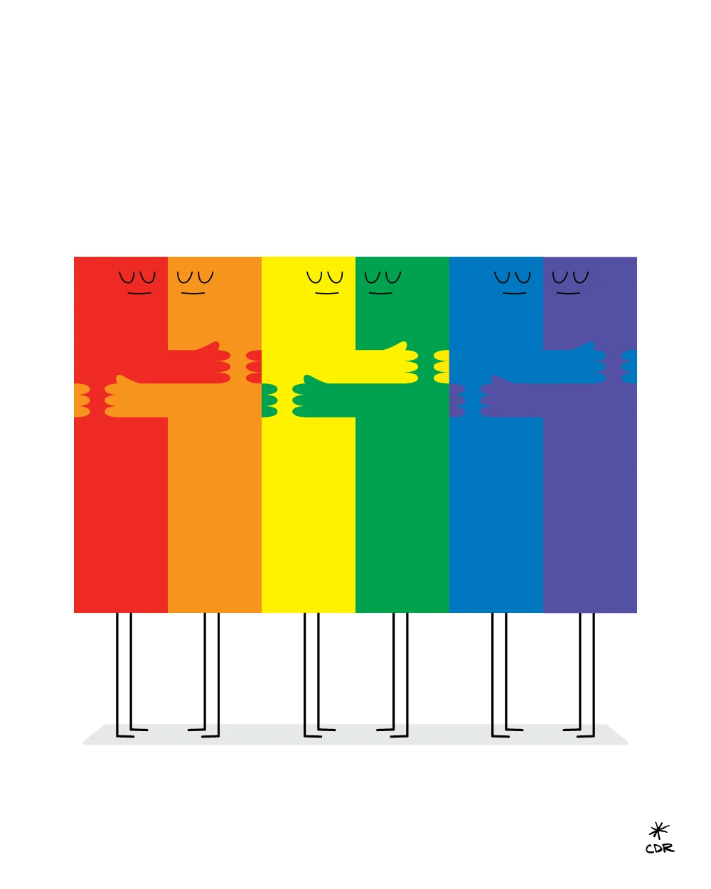 Rainbow Hug Peace &amp; Love Art Print by CDR