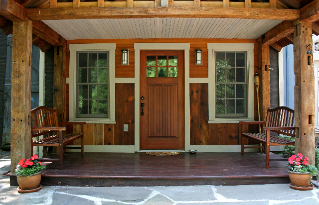 Adirondack style porch