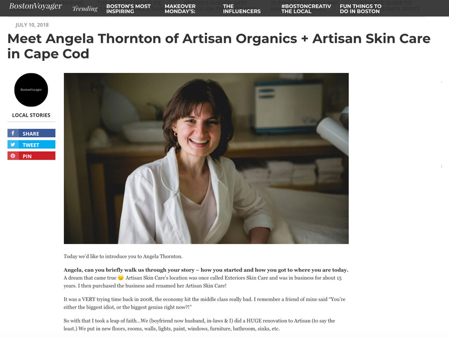 Meet Angela Thornton of Artisan Organics + Artisan Skin Care in Cape Cod (Copy)