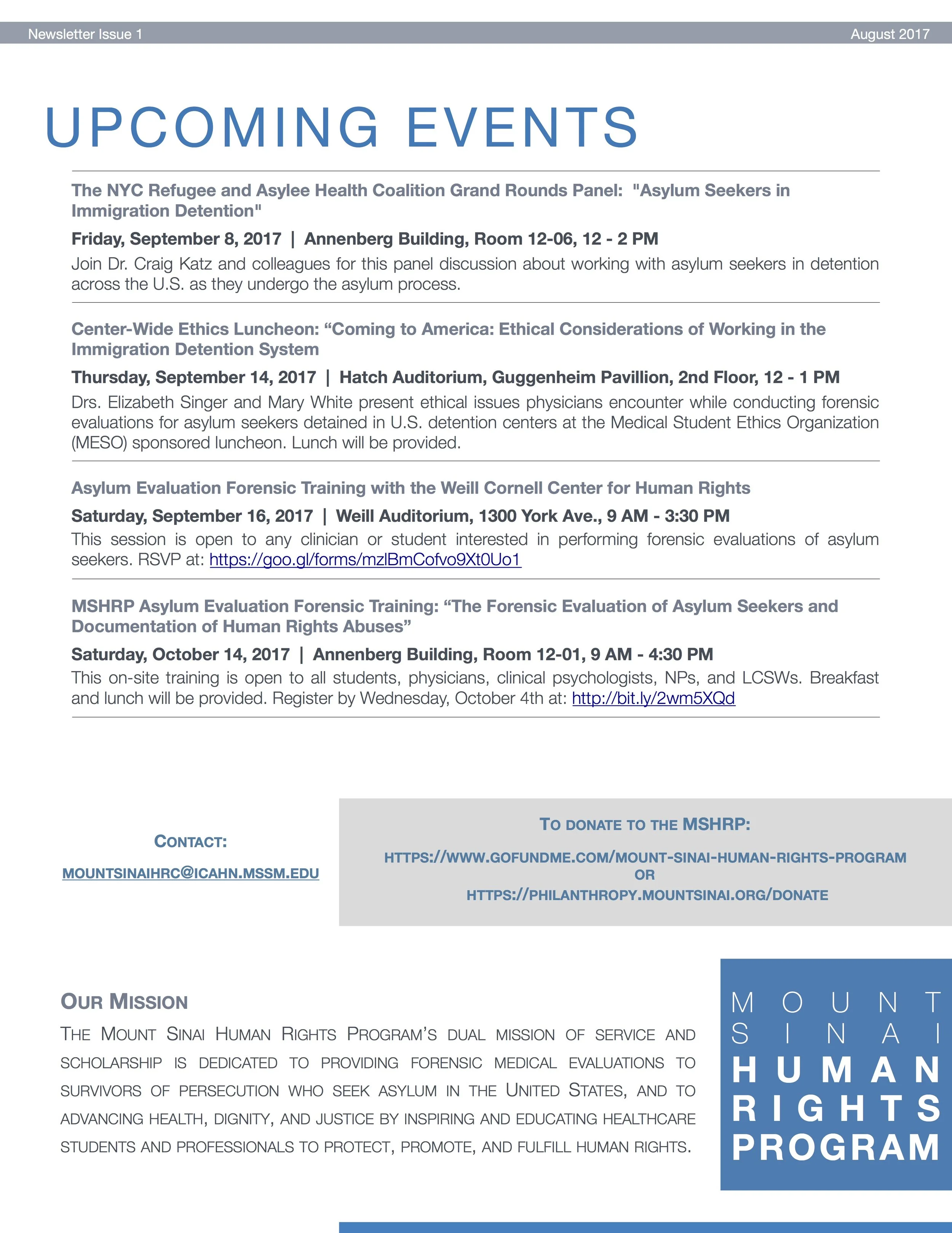 Newsletter Archives — The Mount Sinai Human Rights Program