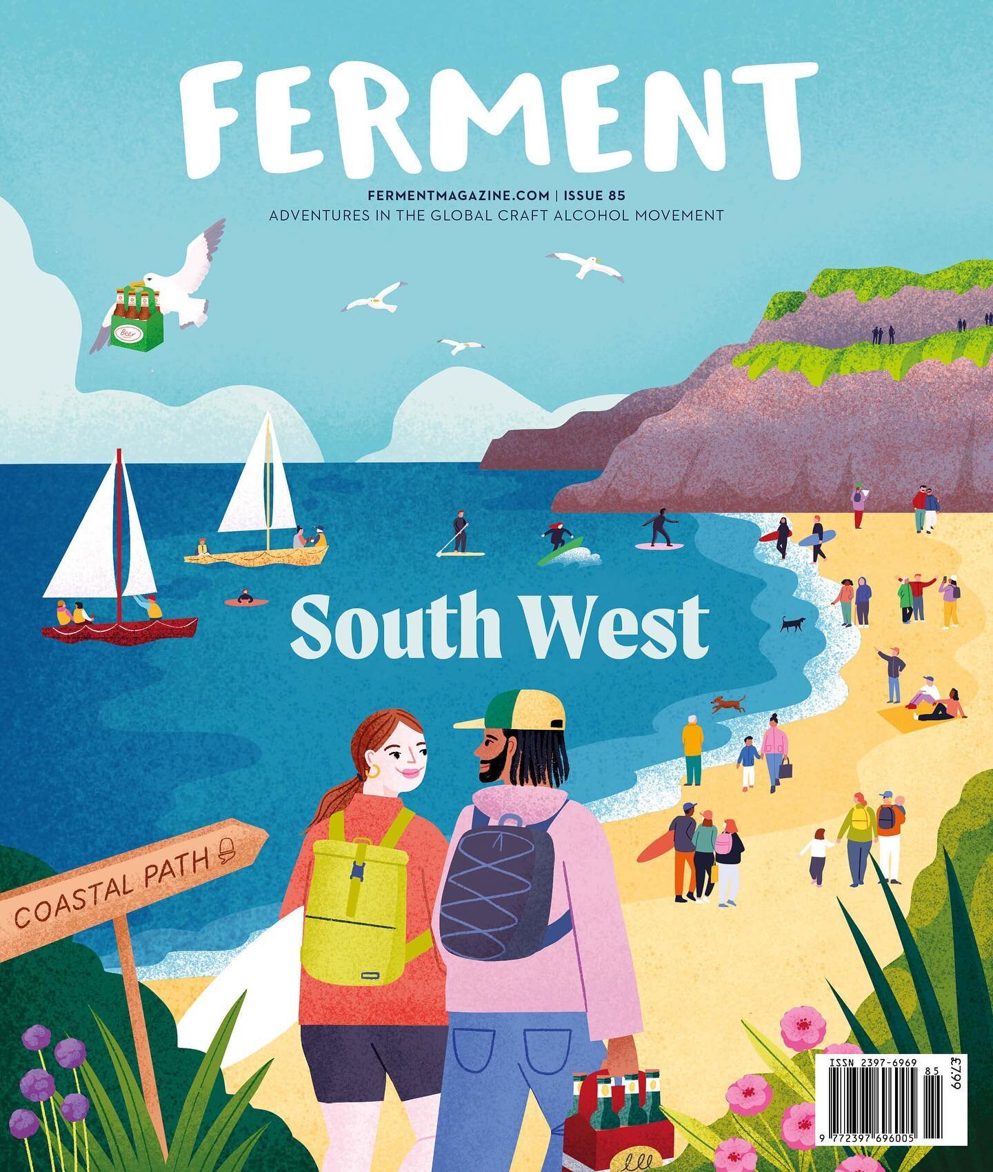 ⁣New work for the South West issue of @fermentmagazine out now! ⠀
.⠀
.⠀
.⠀
.⠀
.⠀
#illustration #fermentmagazine #magazinecover #southwest #coast #coastalillustration #surf #surfing #craftbeer #beer52 #beachwalk